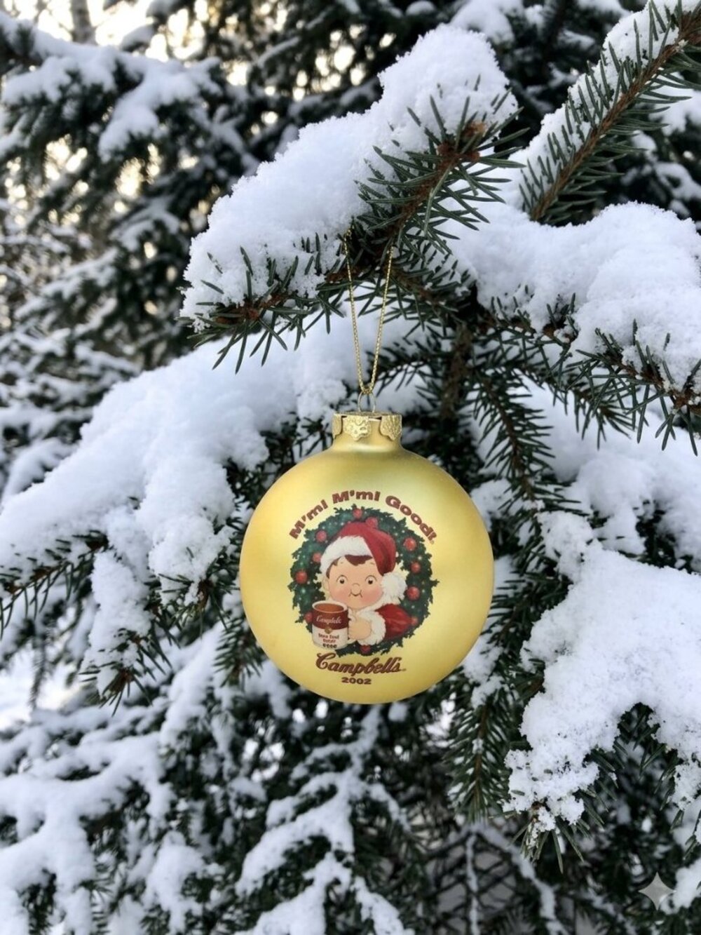Vintage Campbell's Soup Kids Collector's Edition 2002 Christmas Yellow Ornament